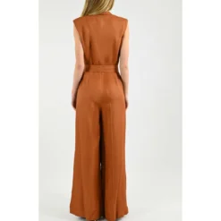 Long Jumpsuit In Linen Blend TwinSet -ITALIST SHOP 75c572d4355c3ecf9dc96da46f92f7fa