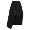 Alexander McQueen Black Asymmetrical Wrap Skirt