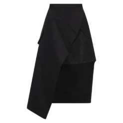 Alexander McQueen Black Asymmetrical Wrap Skirt