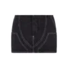 Off-White Black Denim Mini Skirt With Contrasting Stitching -ITALIST SHOP 77d6068c52607d43668d17d2c90aa950
