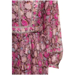 Floral Print Pink Mini Dress With Long Sleeves In Cotton Woman -ITALIST SHOP 79d43763760c3d5ee545d7f2fa0974d2