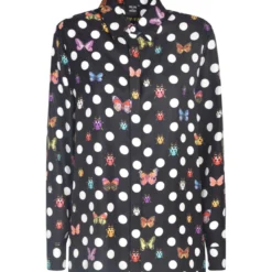 Versace Butterfly Dotted Print Shirt
