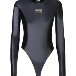 Front Logo Black Bodysuit By Versace Jeans Couture