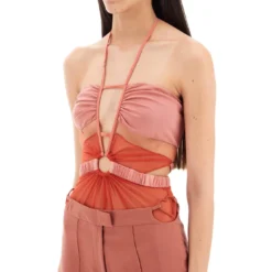 Backless Gathered Tulle Bodysuit -ITALIST SHOP 7bfd5fce773e996d4faacad8e0073c86