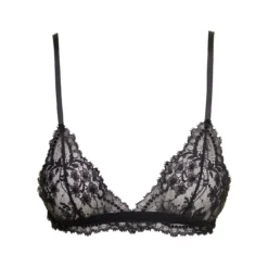 Black Triangle Bra In Floral Lace Woman Dolce & Gabbana