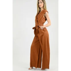 Long Jumpsuit In Linen Blend TwinSet -ITALIST SHOP 8100804dcce61a6e0a2855a9f946a94f