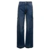 STELLA MCCARTNEY Blue Flare Cargo Jeans With Logo Patch In Cotton Denim Woman -ITALIST SHOP 820289229fc6cbc419d43c384d6a7b3e