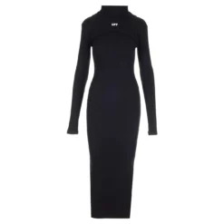 Off-White Turtleneck Midi Dress