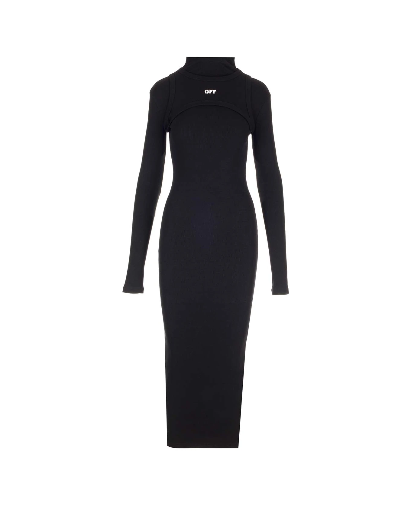 Off-White Turtleneck Midi Dress 3 Off-White Turtleneck Midi Dress