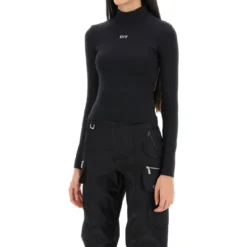 Off-White Long-sleeved Cropped Top With Off Print -ITALIST SHOP 86a4dd12c1d632e1dcd39e4cd335f65f