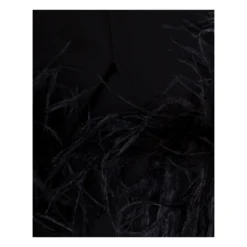 'fujiko' Mini Black Dress With Ostrich Boa Feathers And Side Split Woman The Attico -ITALIST SHOP 8984e4d08b0b41b735a239ff52d42233