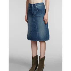 Fiali Skirt In Blue Cotton -ITALIST SHOP 8a36bb8472dec7771b894d9a27919fe5