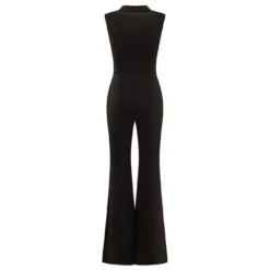 MOSCHINO Plunging V-neck Darted Waist Jumpsuit -ITALIST SHOP 8c4ceffeeaf47053c07a2cac0a3426ca