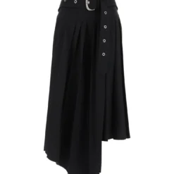 Off-White Belted Tech Drill Pleated Skirt