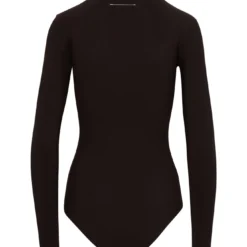 MM6 Maison Margiela Brown Polyamide Bodysuit -ITALIST SHOP 936cf8937cdbeb9bf9536d6ba288aed1
