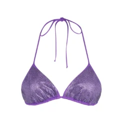 MC2 Saint Barth Woman Triangle Top Swimsuit With Purple Strass