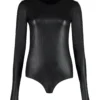 MM6 Maison Margiela Faux Leather Bodysuit