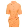 Jacquemus Orange Mini Shirt Dress La Robe Camisa In Cotton Blend Woman -ITALIST SHOP 97d6ab476526702002e470ada1502b08