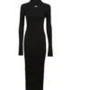 Off-White Off Stamp Rib Round Long Dress