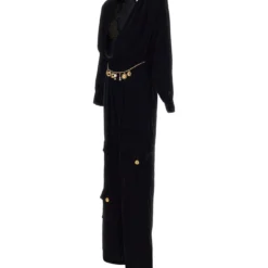 Elisabetta Franchi Embellished Layered V-neck Velvet Jumpsuit -ITALIST SHOP a4ae858ebed8f3c554f9e1da8bc5e25b