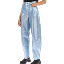 Ganni Curved Leg Jeans In Foil Denim -ITALIST SHOP aa5c1b3737af3b4c4829fce94a4cf125