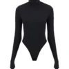 Mugler Bodysuit With Stand Collar