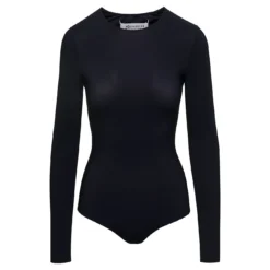 Black Stretch Long Sleeves Body-suit In Polyamide Blend Woman Maison Margiela