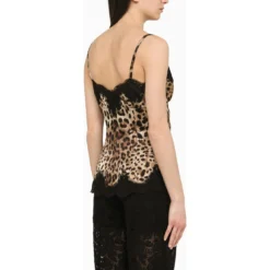 Dolce & Gabbana Animalier Silk And Lace Top -ITALIST SHOP b172146cc5f60eab7f7f01ef4fe236cb