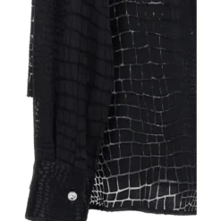 Versace Crocodile Effect Tie-neck Shirt -ITALIST SHOP b2bbf9ebdabdaf533085e72fa2d44b0e
