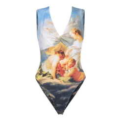 Roberto Cavalli One-piece Swimwear With Print And Embroidery