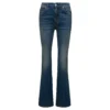 Alexander McQueen Blue 5-pocket Flared Jeans With Logo Patch In Cotton Denim Woman -ITALIST SHOP b4422ff83a815fe7861c4debf183c1f8
