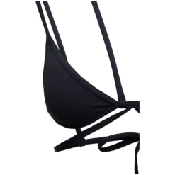 Black Triangle Bikini With Crossed Laces In Stretch Polyamide Woman -ITALIST SHOP b9173c60d9dcc060a2d7421980bf83d0