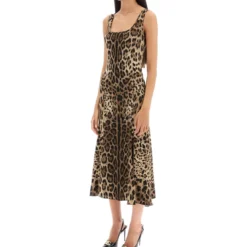 Dolce & Gabbana Leopard Print Jersey Midi Dress -ITALIST SHOP bd2206a1ed412f81866ff127b85960ef