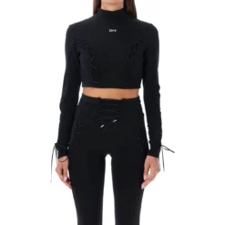Off-White Lace-up L/s Turtleneck Top