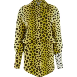 Printed Satin Silvye Mini Shirt Dress