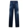 DSQUARED2 'san Diego' Blue Jeans With Destroyed Detailing And All-over Rhinestones In Stretch Cotton Denim Woman -ITALIST SHOP c28cd5a2c17968089b954a3bfc313b78