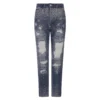 PHILIPP PLEIN Boyfriend Jeans In New Baroque Blue Denim With Crystals