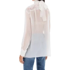 Dolce & Gabbana Chiffon Blouse With Lace Inserts -ITALIST SHOP c2d57b59e38cea2f769338ef1680c651