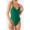 MC2 Saint Barth V Neck One Piece In Emerald Green Lurex -ITALIST SHOP c56712d118da4be6f2abdac5906b7f9a