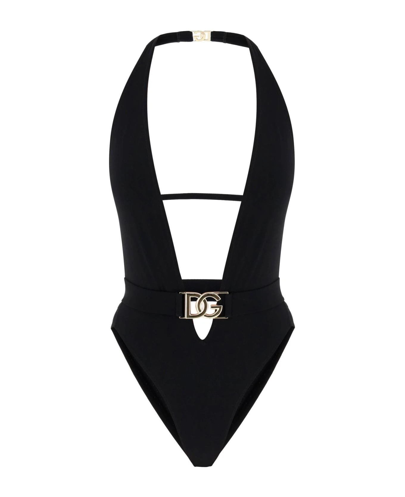 Dolce & Gabbana Plunging Neckline Belted Swimsuit 3 Dolce & Gabbana Plunging Neckline Belted Swimsuit