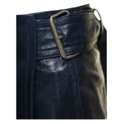 Bottega Veneta Midi Blue Belted Wrap Skirt In Leather Woman -ITALIST SHOP c8c443c71c87bb88e2df8437dc9be45c