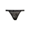 DSQUARED2 D-squared2 Woman's Black Lace Thong Briefs With Logo Print
