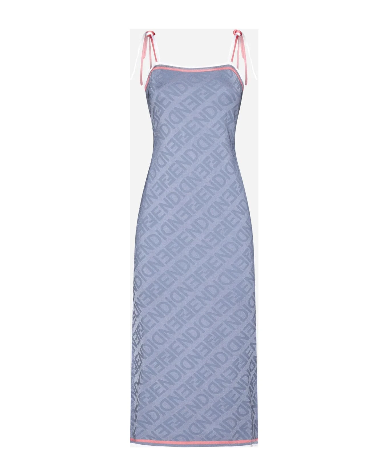 FENDI Mirror Motif Viscose Long Dress 3 FENDI Mirror Motif Viscose Long Dress