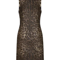 Dolce & Gabbana Leopard Print Wool Dress