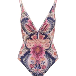 Zimmermann Ruched Plunge Swimsuit