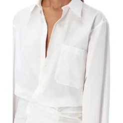 Off-White Poplin Twist Shirt Dress -ITALIST SHOP cd8c034127db60139dc1f515e7cf7a33