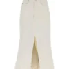 Alexander McQueen Denim Midi Skirt With Pleated Detail