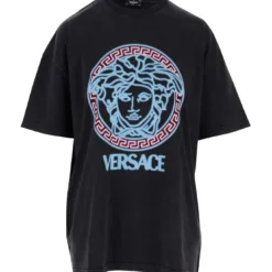 Versace Cotton T-shirt With Medusa Print