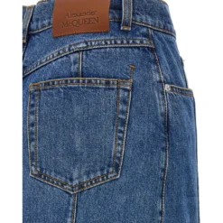 Alexander McQueen Denim Midi Skirt -ITALIST SHOP d58ba9b39d8cf22770cc326ecfe10010