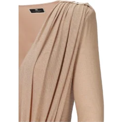 Elisabetta Franchi Nude Draped Bodysuit -ITALIST SHOP d5dcb23a88ca72271edef3b9b4ef0489